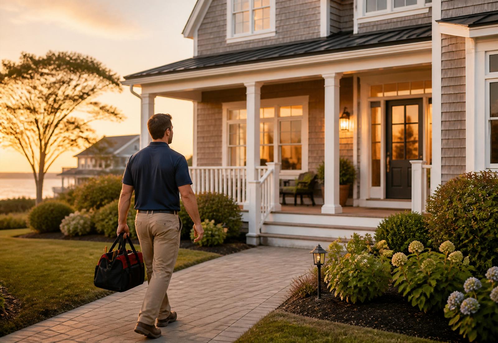 South Jersey shore home at golden hour